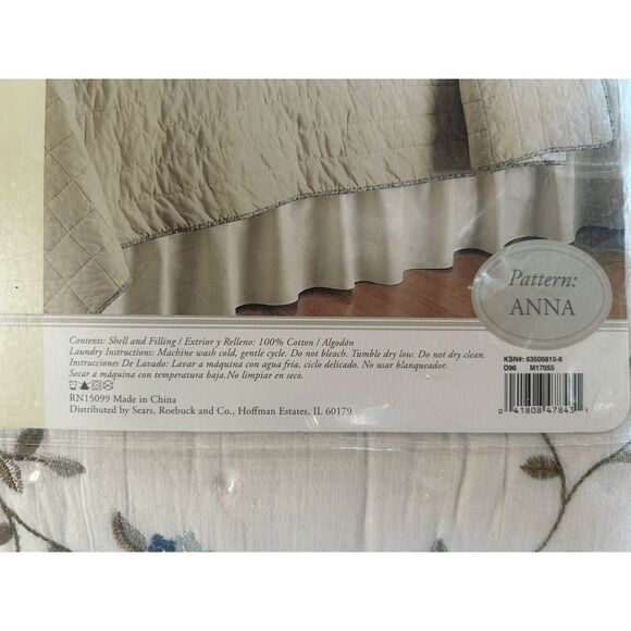 Whole Home Twin Size Quilt & One Sham Set in Pattern "Anna" NIB 100% Cotton - Picture 4 of 6